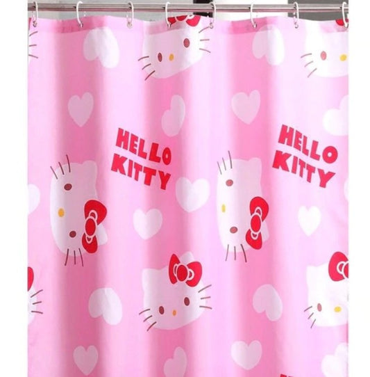 Cartoon Hello Kitty Cartoon Waterproof PEVA Shower Curtain For The Bathroom With Plastic Hooks - Lusy Store