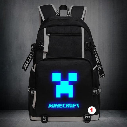 Cartoon Minecraft Plaid Creepers USB Charging Computer Boy Girl School bag Teenagers Canvas 1 46CMX30CMX14CM