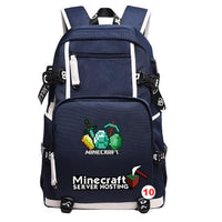 Cartoon Minecraft Plaid Creepers USB Charging Computer Boy Girl School bag Teenagers Canvas 10 46CMX30CMX14CM