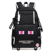 Cartoon Minecraft Plaid Creepers USB Charging Computer Boy Girl School bag Teenagers Canvas 15 46CMX30CMX14CM