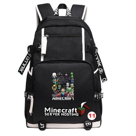 Cartoon Minecraft Plaid Creepers USB Charging Computer Boy Girl School bag Teenagers Canvas 11 46CMX30CMX14CM