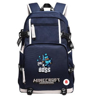 Cartoon Minecraft Plaid Creepers USB Charging Computer Boy Girl School bag Teenagers Canvas 8 46CMX30CMX14CM