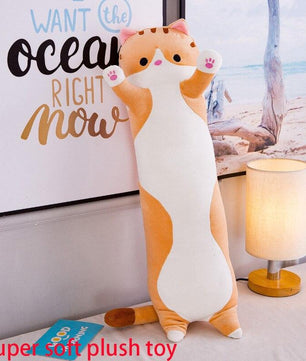 Cat Stuffed Animals Cute Creative Long Soft Toys Lunch Break Nap Sleeping Pillow Cushion - Lusy Store