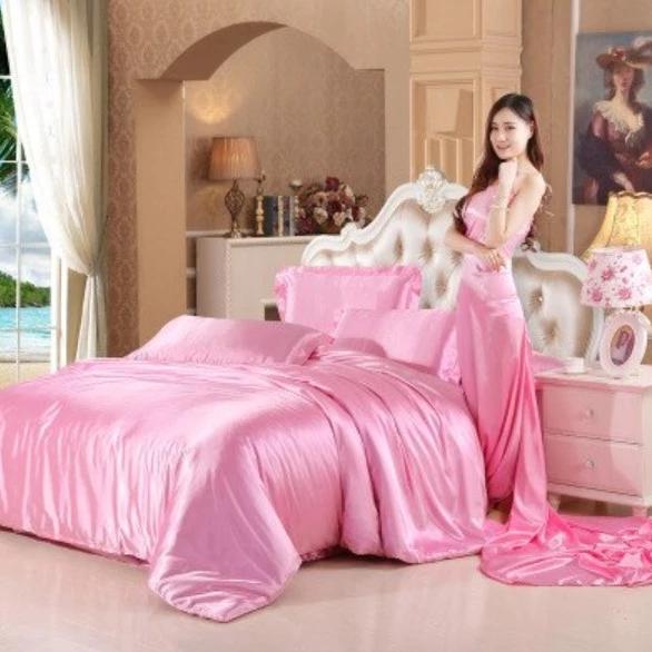 Chinese Silk Bedding Sets Duvet Cover Silky Bed Kids Bedding Sets Twin/Queen/King Size - Lusy Store