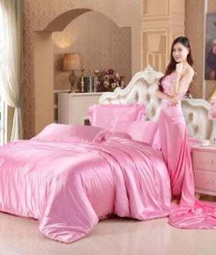 Chinese Silk Bedding Sets Duvet Cover Silky Bed Kids Bedding Sets Twin/Queen/King Size - Lusy Store