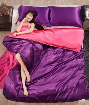 Chinese Silk Bedding Sets Duvet Cover Silky Bed Kids Bedding Sets Twin/Queen/King Size - Lusy Store