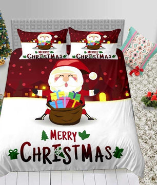 Christmas Bedding Sets 3D Fashion Cute Santas Queen Twin Full Single Bed Set - Lusy Store