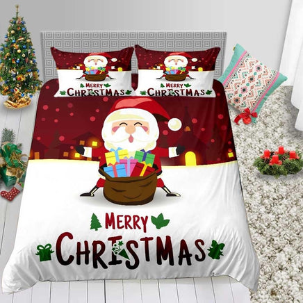 Christmas Bedding Sets 3D Fashion Cute Santas Queen Twin Full Single Bed Set - Lusy Store