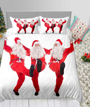 Christmas Bedding Sets 3D Fashion Cute Santas Queen Twin Full Single Bed Set - Lusy Store