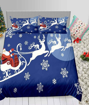Christmas Bedding Sets 3D Fashion Cute Santas Queen Twin Full Single Bed Set - Lusy Store
