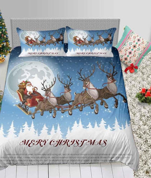 Christmas Bedding Sets 3D Fashion Cute Santas Queen Twin Full Single Bed Set - Lusy Store
