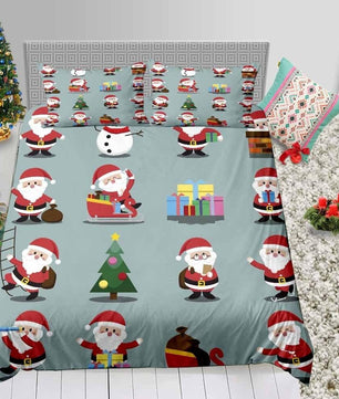 Christmas Bedding Sets 3D Fashion Cute Santas Queen Twin Full Single Bed Set - Lusy Store