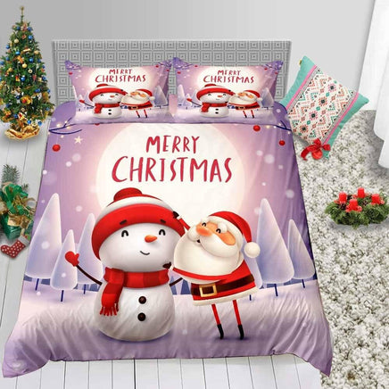 Christmas Bedding Sets 3D Fashion Cute Santas Queen Twin Full Single Bed Set - Lusy Store