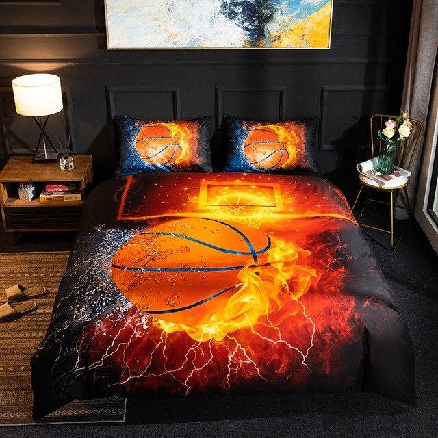 Christmas Bedding Sets 3D Football Sport Series Soft Basketball Queen King Size Gift Bed Sets For Boys - Lusy Store