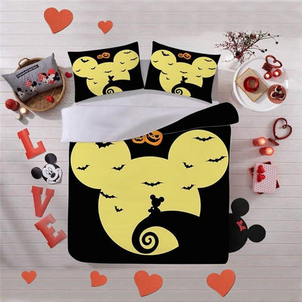 Christmas Bedding Sets 3D Halloween Cartoon Nightmare Before Christmas Queen King Size - Lusy Store