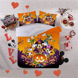 Christmas Bedding Sets 3D Halloween Cartoon Nightmare Before Christmas Queen King Size - Lusy Store