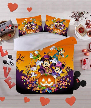 Christmas Bedding Sets 3D Halloween Cartoon Nightmare Before Christmas Queen King Size - Lusy Store