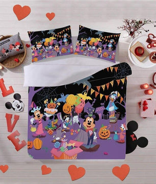 Christmas Bedding Sets 3D Halloween Cartoon Nightmare Before Christmas Queen King Size - Lusy Store