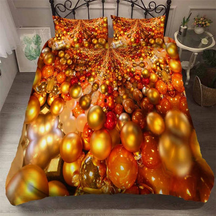 Christmas Bedding Sets 3D Luxury Cartoon New Year's Gift For Kids Orange