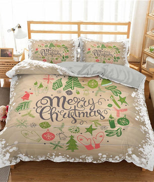 Christmas Bedding Sets 3D Merry Christmas Deer And Santa Claus Microfiber Bedclothes - Lusy Store