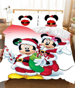 Christmas Bedding Sets 3D Mickey Minnie Home Textile Bed Linens Great Gift For Children - Lusy Store
