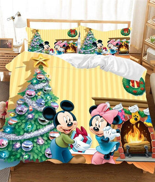 Christmas Bedding Sets 3D Mickey Minnie Home Textile Bed Linens Great Gift For Children - Lusy Store