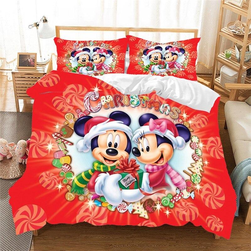 Christmas Bedding Sets 3D Mickey Minnie Home Textile Bed Linens Great Gift For Children - Lusy Store