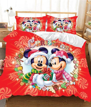Christmas Bedding Sets 3D Mickey Minnie Home Textile Bed Linens Great Gift For Children - Lusy Store