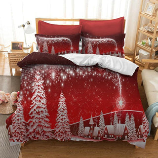 Christmas Bedding Sets 3D Printing Merry Christmas Bedroom Bedclothes Geometric Plaid Home Textiles - Lusy Store