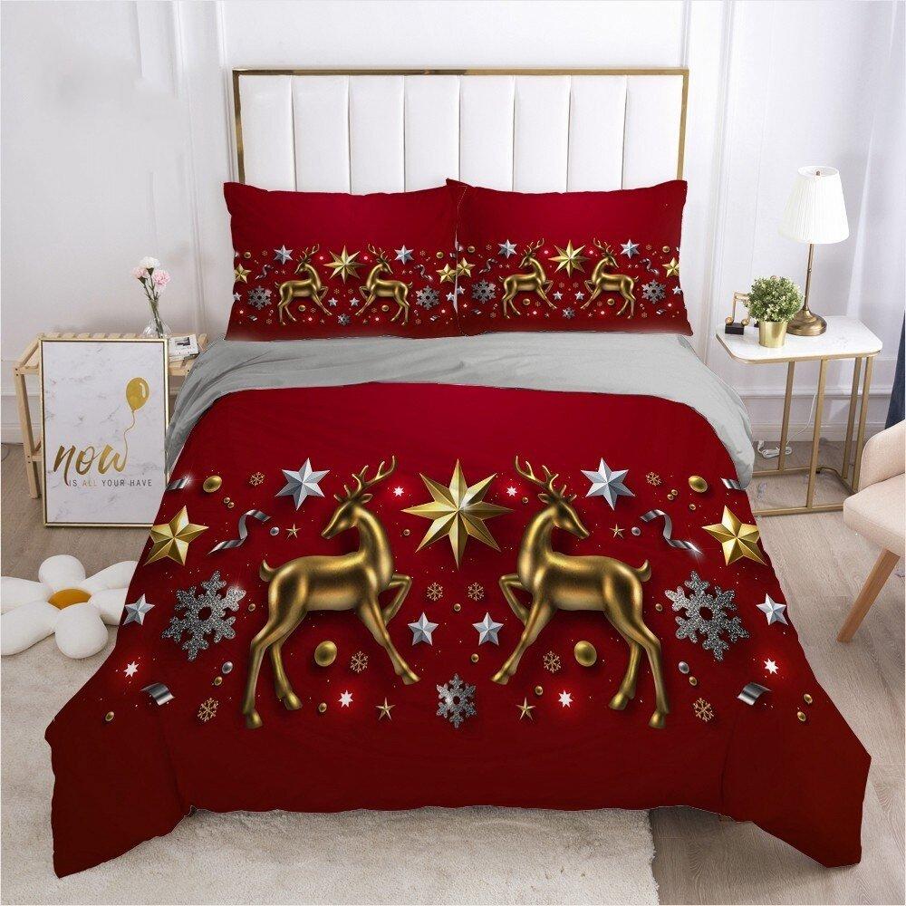 Christmas Bedding Sets Christmas Home Textiles Santa Red Bedclothes - Lusy Store