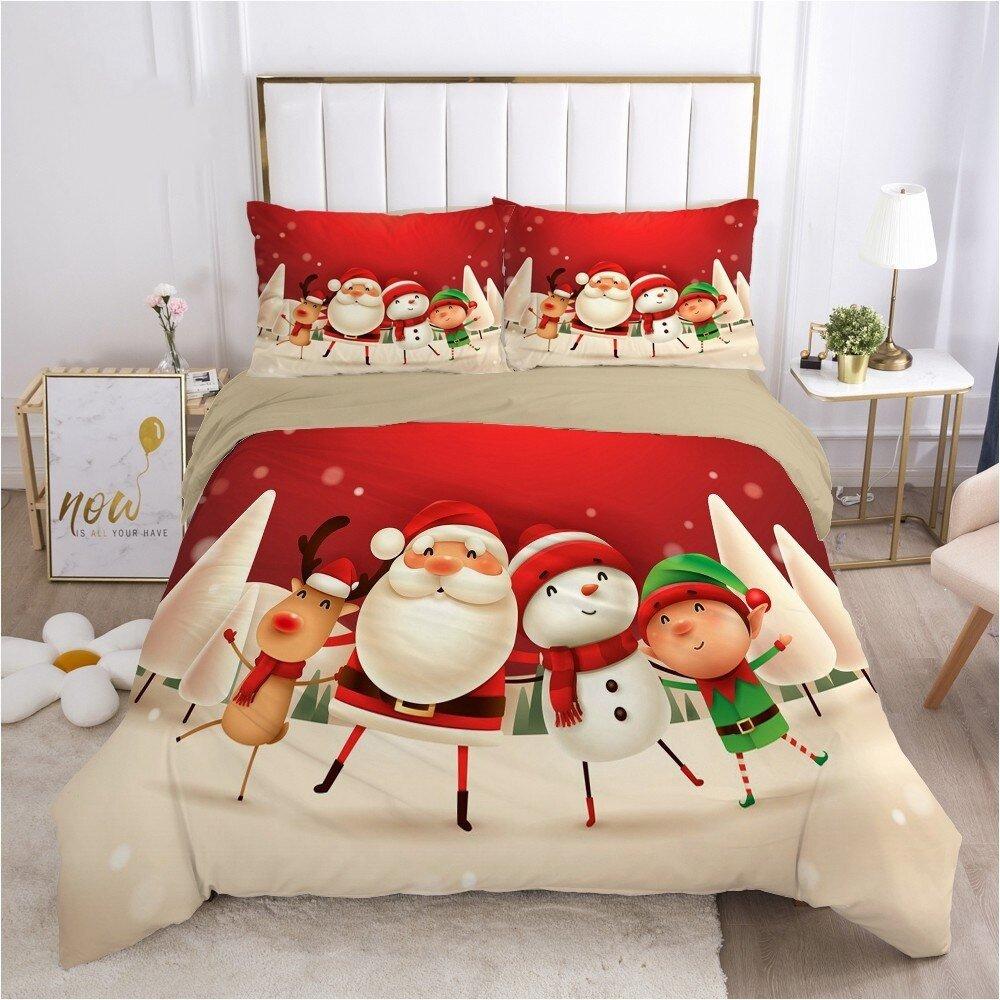 Christmas Bedding Sets Christmas Home Textiles Santa Red Bedclothes - Lusy Store