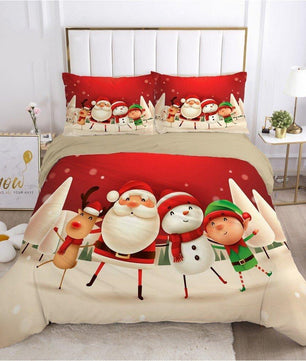 Christmas Bedding Sets Christmas Home Textiles Santa Red Bedclothes - Lusy Store