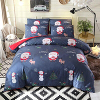 Christmas Bedding Sets Cute Merry Christmas Santa Claus Bed Set Gifts USA Size Navy