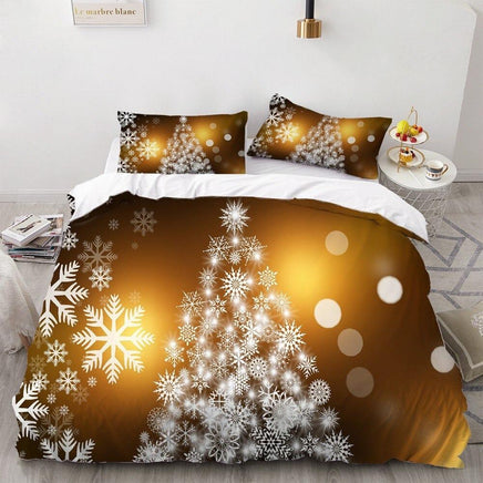 Christmas Bedding Sets Snowflake Christmas Tree Lights Bed Home Textile - Lusy Store
