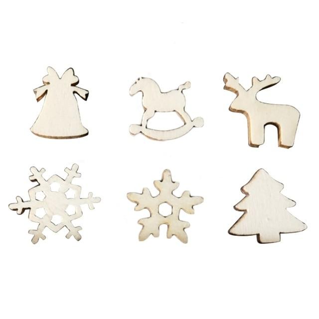 Christmas decoration wood chips 50 a pack Style mixed - Lusy Store