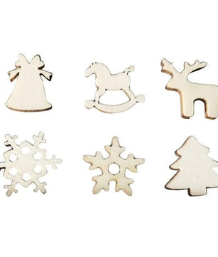 Christmas decoration wood chips 50 a pack Style mixed - Lusy Store