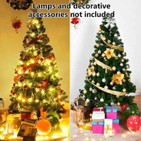 Christmas Tree 6ft Premium Pine Hinged Artificial Holiday Tree Metal Base - Lusy Store LLC