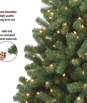 Christmas Tree 6ft Vebreda Pre-Lit with 300 Clear Lights - Indoor/Outdoor - Lusy Store LLC