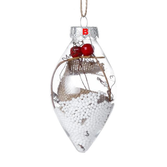 Christmas Tree Drop Ornaments Plastic Ball Transparent Hanging Xmas Pendant Ball - Lusy Store