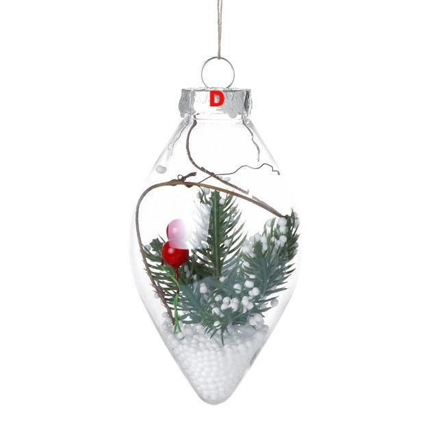 Christmas Tree Drop Ornaments Plastic Ball Transparent Hanging Xmas Pendant Ball - Lusy Store