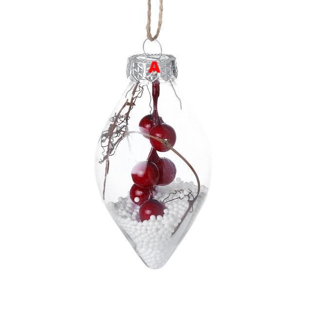 Christmas Tree Drop Ornaments Plastic Ball Transparent Hanging Xmas Pendant Ball - Lusy Store