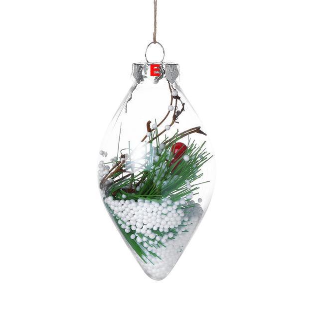 Christmas Tree Drop Ornaments Plastic Ball Transparent Hanging Xmas Pendant Ball - Lusy Store