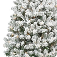 Christmas Tree Pre-Lit Flocked Frisco Pine - 6.5 ft - 250 Clear Lights - Lusy Store LLC