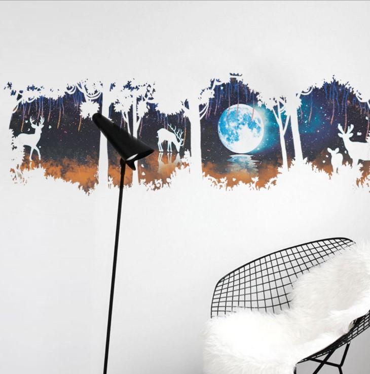 Christmas Tree Wall Decal Living Room Bedroom TV Background Forest - Lusy Store