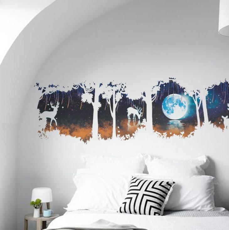Christmas Tree Wall Decal Living Room Bedroom TV Background Forest - Lusy Store