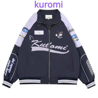 Cinnamoroll Baseball Uniform Sanrio Kuromi Biker Punching Female MyMelody LooseWarm Windproof Jacket - Lusy Store LLC