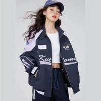Cinnamoroll Baseball Uniform Sanrio Kuromi Biker Punching Female MyMelody LooseWarm Windproof Jacket