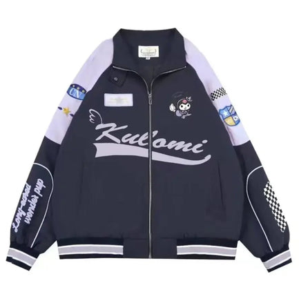 Cinnamoroll Baseball Uniform Sanrio Kuromi Biker Punching Female MyMelody LooseWarm Windproof Jacket Kuromi