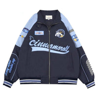 Cinnamoroll Baseball Uniform Sanrio Kuromi Biker Punching Female MyMelody LooseWarm Windproof Jacket Cinnamoroll