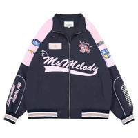 Cinnamoroll Baseball Uniform Sanrio Kuromi Biker Punching Female MyMelody LooseWarm Windproof Jacket - Lusy Store LLC